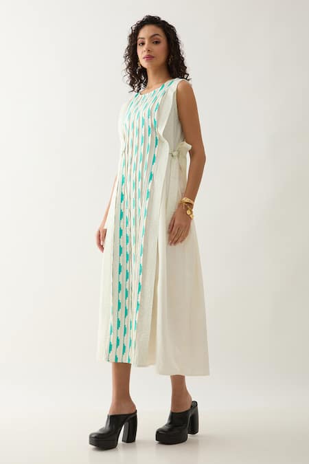 Son Of A Noble Snob Off White Cotton Satin Round Neck Oscar Sleeveless Dress Online at Aza Fashions Son Of A Noble Snob_Off White Cotton Satin Round Neck Oscar Sleeveless Dress _Online_at_Aza_Fashions