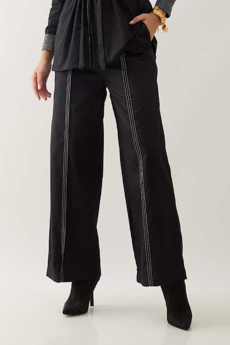 Shop Son Of A Noble Snob Black Cotton Satin Collared Safa Co-ord Set Online at Aza Fashions Shop_Son Of A Noble Snob_Black Cotton Satin Collared Safa Co-ord Set _Online_at_Aza_Fashions