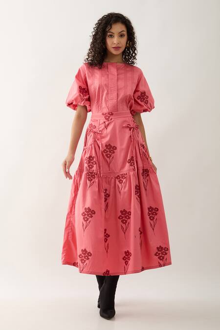 Buy Son Of A Noble Snob Cotton Satin Embroidery Round Neck Samui Puff Sleeve Shirt Online at Aza Fashions Buy_Son Of A Noble Snob_Cotton Satin Embroidery Round Neck Samui Puff Sleeve Shirt _Online_at_Aza_Fashions