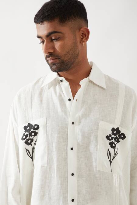 Son Of A Noble Snob White Linen Anti Fit Shirt And Trouser Set at Aza Fashions Son Of A Noble Snob_White Linen Anti Fit Shirt And Trouser Set _at_Aza_Fashions