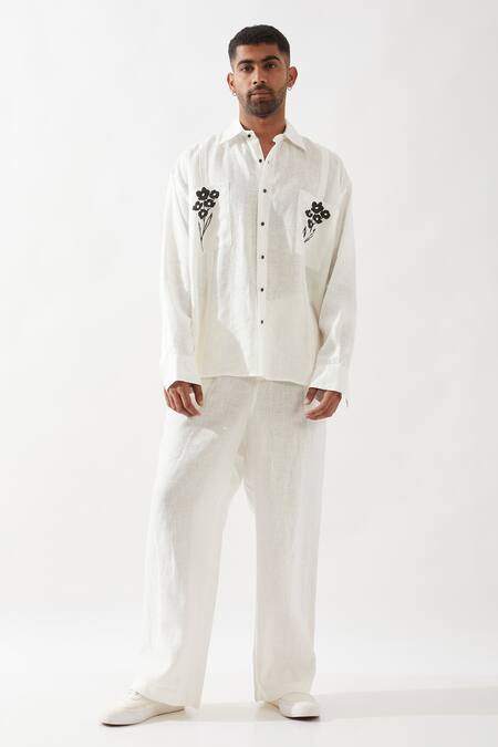 Buy Son Of A Noble Snob White Linen Anti Fit Shirt And Trouser Set Buy_Son Of A Noble Snob_White Linen Anti Fit Shirt And Trouser Set