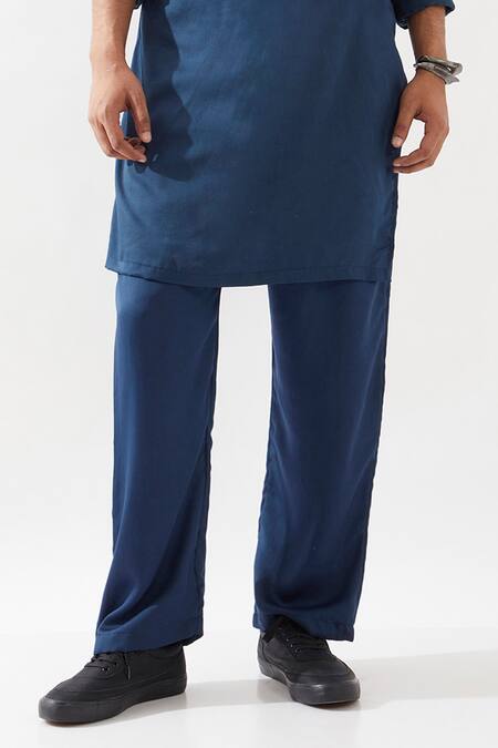 Son Of A Noble Snob Navy Tencel, Satin Cut Work, Embroidery Hand Kurta Set Online at Aza Fashions Son Of A Noble Snob_Navy Tencel, Satin Cut Work, Embroidery Hand Kurta Set _Online_at_Aza_Fashions