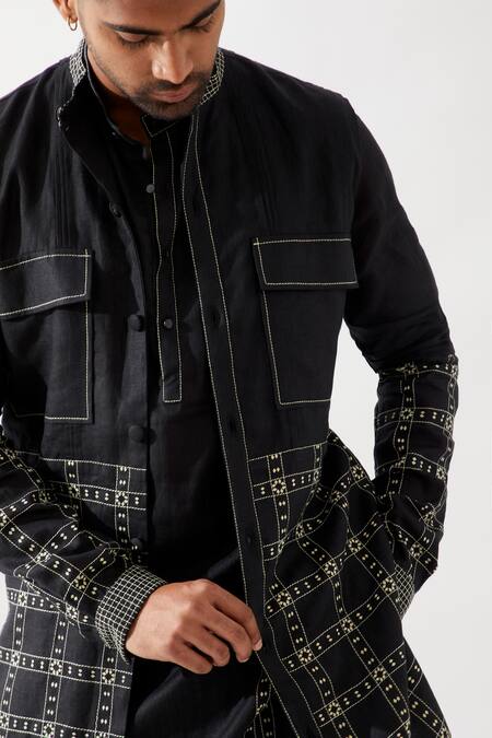 Buy_Son Of A Noble Snob_Black Linen Zane Regal Bundi Set 