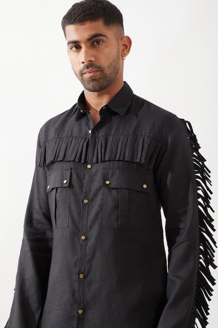 Shop Son Of A Noble Snob Black Linen Eros Kurta Set Shop_Son Of A Noble Snob_Black Linen Eros Kurta Set
