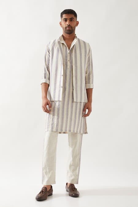 Son of A Noble Snob Ivory Linen Madox Catkin Bundi Set 