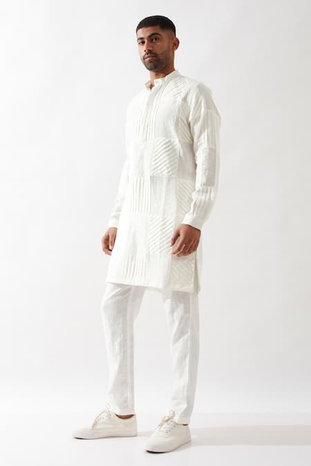 Buy Son Of A Noble Snob White Linen Solid Kurta Set Buy_Son Of A Noble Snob_White Linen Solid Kurta Set