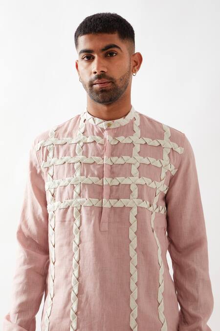 Son Of A Noble Snob Pink Linen Lloyd Kurta Set Online at Aza Fashions Son Of A Noble Snob_Pink Linen Lloyd Kurta Set _Online_at_Aza_Fashions