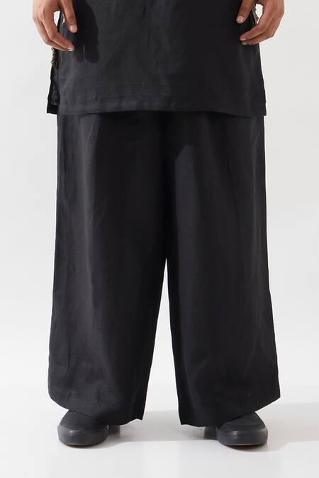 Son Of A Noble Snob Black Linen Walter Kurta Set at Aza Fashions Son Of A Noble Snob_Black Linen Walter Kurta Set _at_Aza_Fashions