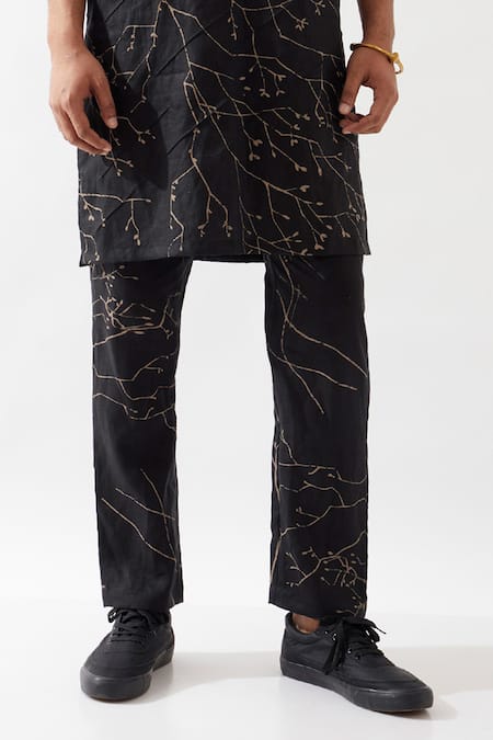 Buy Son Of A Noble Snob Black Linen Printed Kurta Set Online at Aza Fashions Buy_Son Of A Noble Snob_Black Linen Printed Kurta Set _Online_at_Aza_Fashions