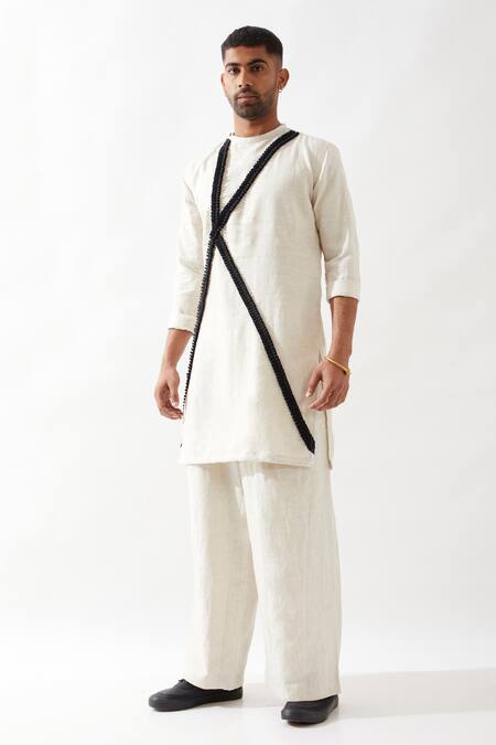 Buy Son Of A Noble Snob Ivory Linen Caterpillar Textured Kurta Set Online at Aza Fashions Buy_Son Of A Noble Snob_Ivory Linen Caterpillar Textured Kurta Set _Online_at_Aza_Fashions