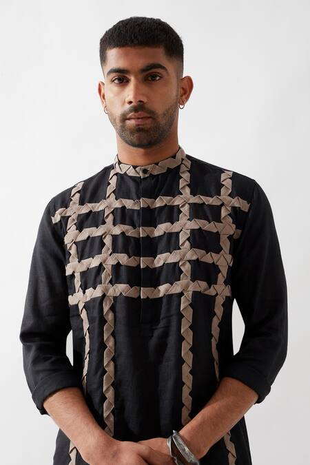 Buy Son Of A Noble Snob Black Linen Lloyd Kurta Set Online at Aza Fashions Buy_Son Of A Noble Snob_Black Linen Lloyd Kurta Set _Online_at_Aza_Fashions