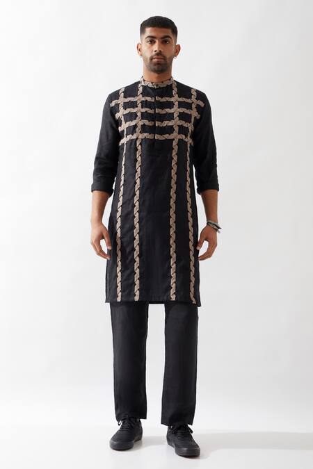 Buy Son Of A Noble Snob Black Linen Lloyd Kurta Set Buy_Son Of A Noble Snob_Black Linen Lloyd Kurta Set