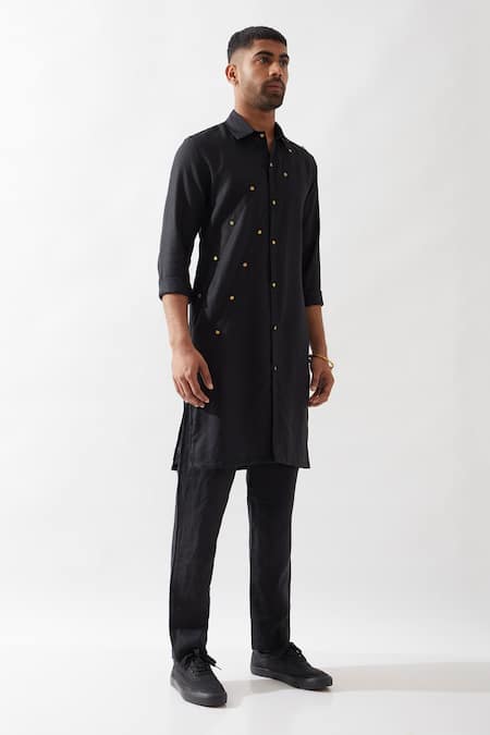 Buy Son Of A Noble Snob Black Linen Harison Kurta Set Online at Aza Fashions Buy_Son Of A Noble Snob_Black Linen Harison Kurta Set _Online_at_Aza_Fashions