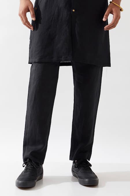 Buy Son Of A Noble Snob Black Linen Harison Kurta Set Buy_Son Of A Noble Snob_Black Linen Harison Kurta Set