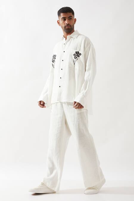 Buy_Son Of A Noble Snob_White Linen Alfred Farm Shirt 