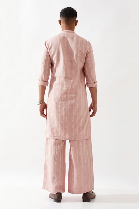 Son Of A Noble Snob Navy Printed Slim Fit Kurta 