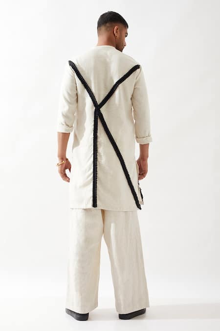 Son Of A Noble Snob Ivory Slim Fit Walter Kurta 