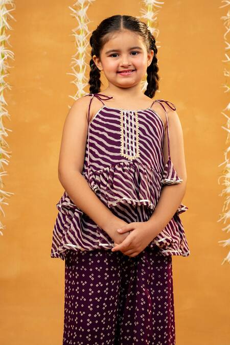 Buy JILMIL DREAMWEAR Purple Georgette Embroidery Striped Kurta Set Online at Aza Fashions Buy_JILMIL DREAMWEAR_Purple Georgette Embroidery Striped Kurta Set _Online_at_Aza_Fashions