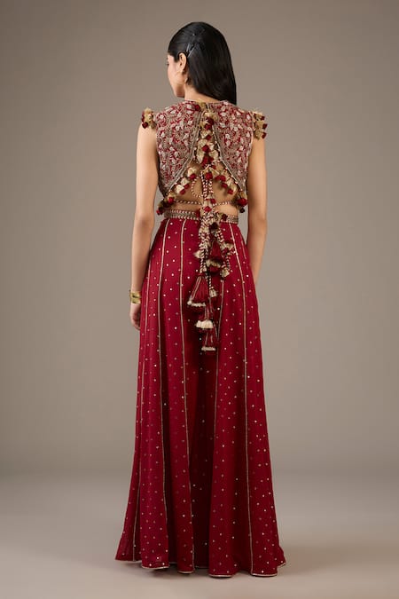 Payal Singhal Maroon Georgette Designer Kurta Set
