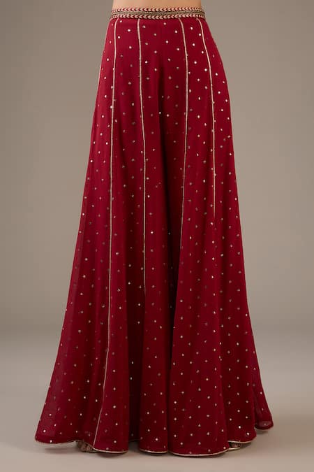 Buy_Payal Singhal_Maroon Georgette Tassels, Embroidery Round Neck Designer Kurta Set _Online_at_Aza_Fashions