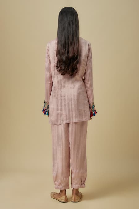 Payal Singhal Embroidered Onion Pink Kurta Set 