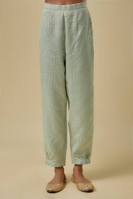 Payal Singhal_Blue Chanderi, Net Tassels, Sequins Split V-neck Pale Kurta Set _Online_at_Aza_Fashions