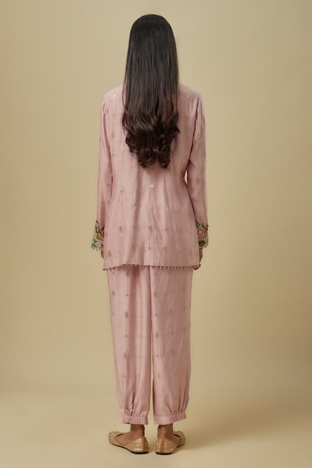 Payal Singhal Embroidered Onion Pink Kurta Set 