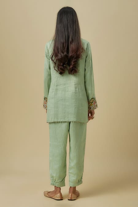 Payal Singhal Mint Green Embroidered Kurta Set 