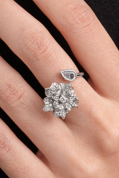 Opalina Soulful Jewellery Silver Plated Imitation Diamonds Emoro Semi Precious Ring Online at Aza Fashions Opalina Soulful Jewellery_Silver Plated Imitation Diamonds Emoro Semi Precious Ring _Online_at_Aza_Fashions