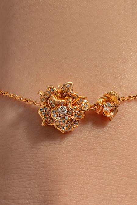 Opalina Soulful Jewellery_Gold Plated Imitation Diamonds Fiorenza Bracelet _Online_at_Aza_Fashions