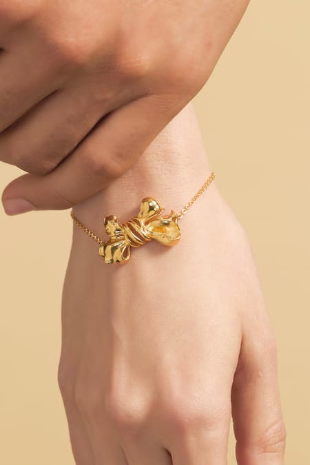 Opalina Soulful Jewellery Gold Plated Life Long Bow Bracelet 