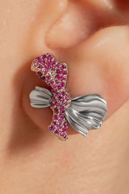 Opalina Soulful Jewellery Princess Ribbon Stud Earrings 