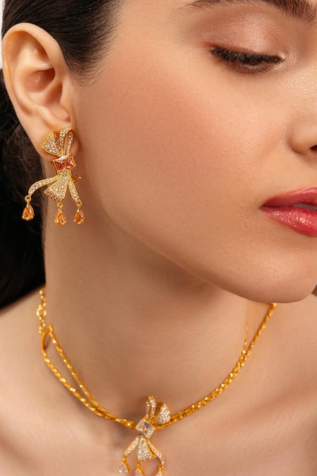 Opalina Soulful Jewellery Diamond Bow Earrings 