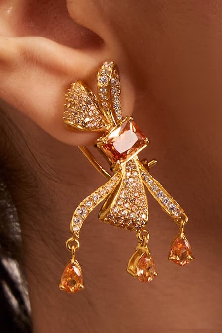 Opalina Soulful Jewellery Diamond Bow Earrings 