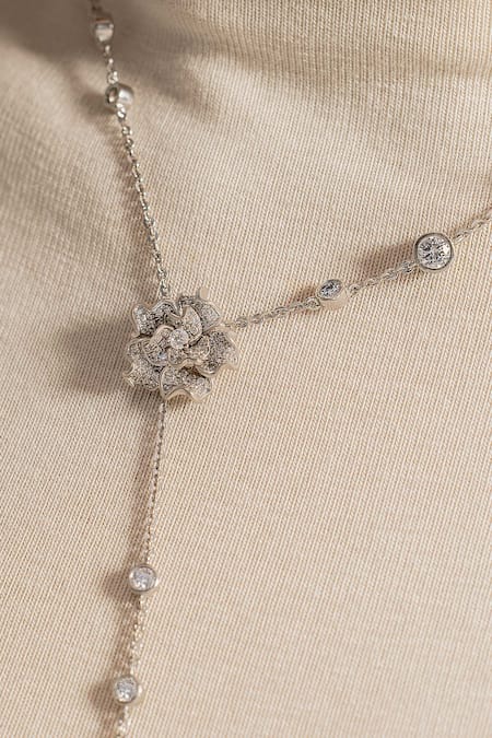 Opalina Soulful Jewellery Emoro Silver Necklace with Semi Precious Diamonds 