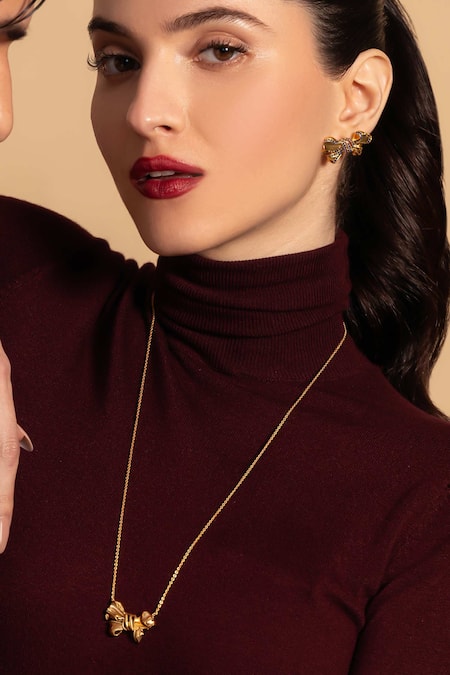 Opalina Soulful Jewellery Lifelong Bow Pendant Necklace 