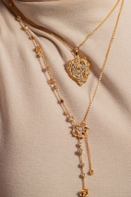 Opalina Soulful Jewellery Double Entwined Heart Pendant Necklace 
