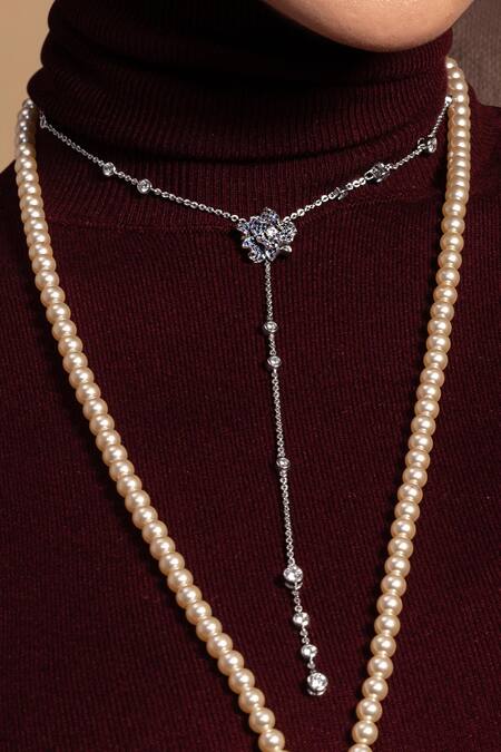 Buy_Opalina Soulful Jewellery_Silver Plated Scarletta Long Necklace _Online_at_Aza_Fashions