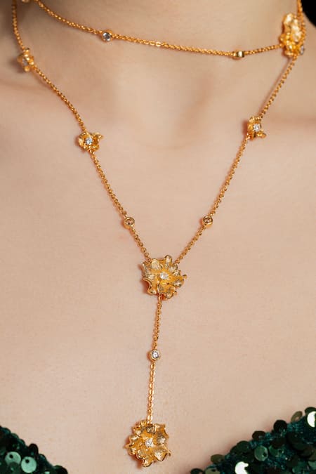 Opalina Soulful Jewellery Luvlush 22k Gold Plated Necklace 