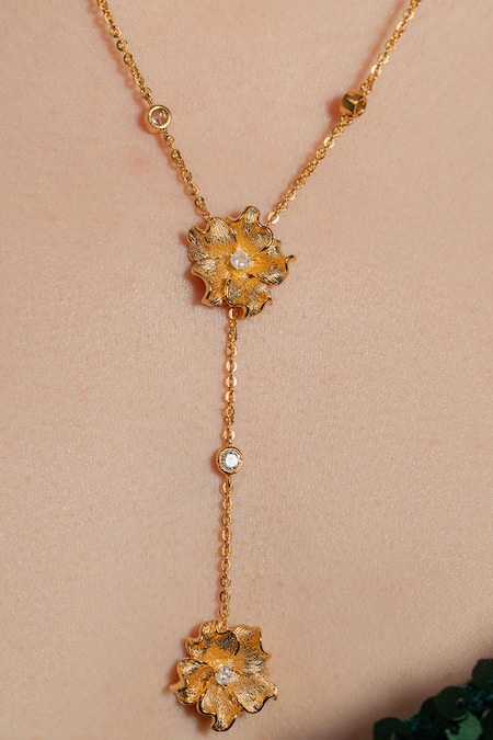 Opalina Soulful Jewellery Luvlush 22k Gold Plated Necklace 