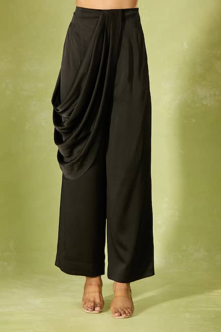 Buy Anamika Khanna Multi Color Embroidery V-neck Top And Draped Pant Set Online at Aza Fashions Buy_Anamika Khanna_Multi Color Embroidery V-neck Top And Draped Pant Set _Online_at_Aza_Fashions