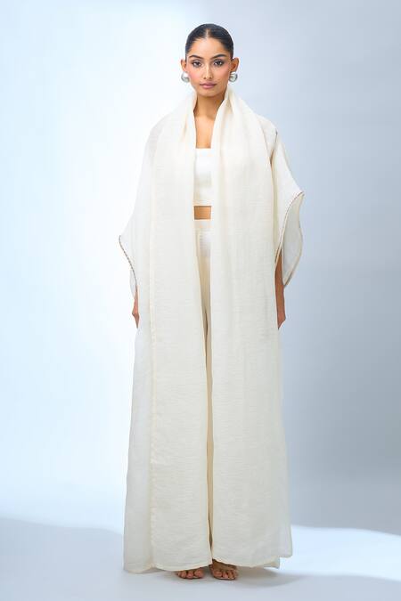 Buy_Tarun Tahiliani_Ivory Wide Sleeve Cape _Online_at_Aza_Fashions