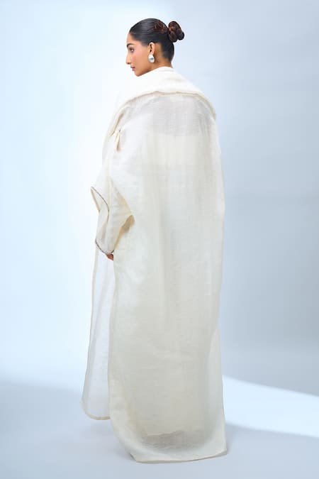 Tarun Tahiliani Ivory Wide Sleeve Cape 