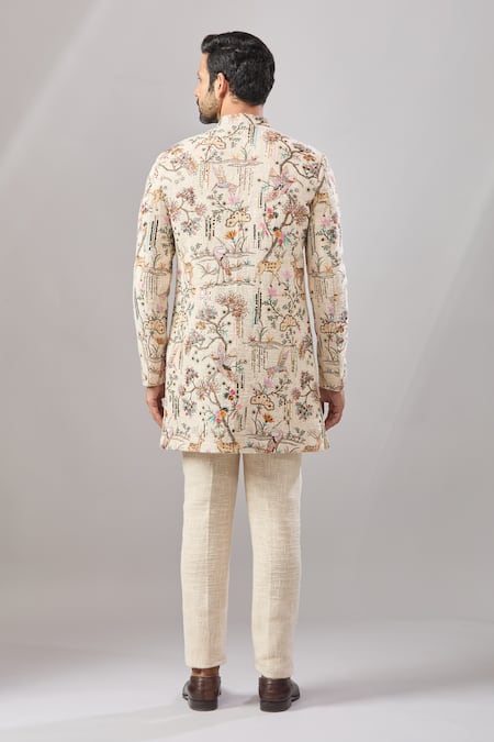 Aariyana Couture Dori Embroidered Longline Bandhgala Set 