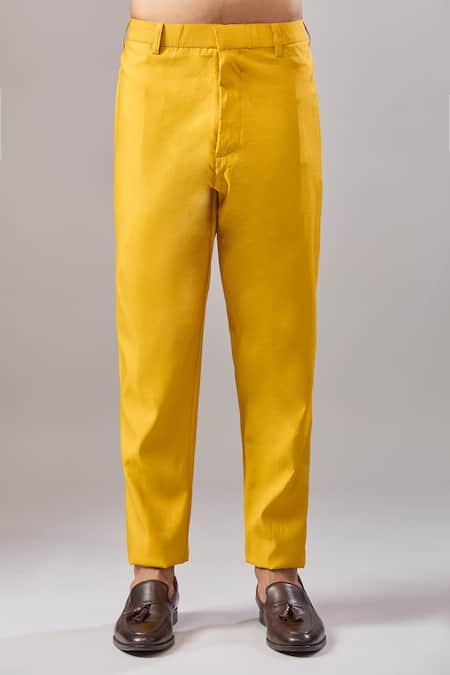 Aariyana Couture_Yellow Silk Embroidery Thread Bundi And Kurta Set _Online_at_Aza_Fashions