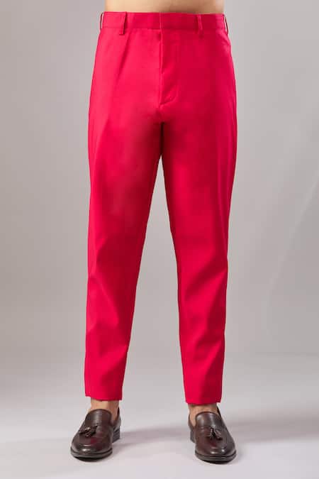 Shop_Aariyana Couture_Red Silk Embroidery Geometric Bundi And Kurta Set _Online_at_Aza_Fashions