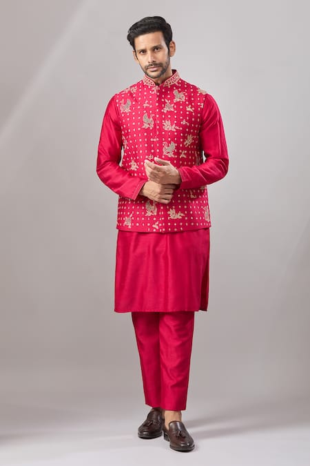 Aariyana Couture Mirror Embroidered Bundi & Kurta Set 