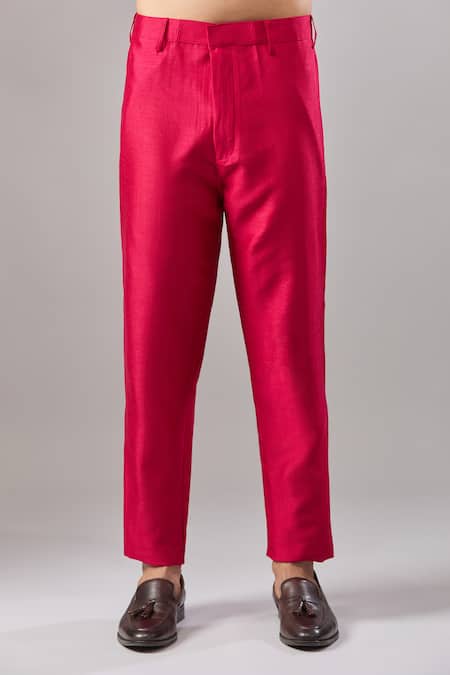 Buy_Aariyana Couture_Red Silk Mirrors Embroidered Bundi And Kurta Set 