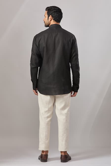 Aariyana Couture Turtle Placement Embroidered Casual Shirt 