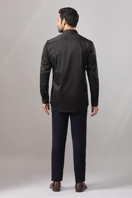 Aariyana Couture Panther Placement Embroidered Casual Shirt 